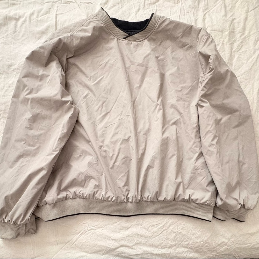 Men's Wedge Reversible Black/ Tan Windbreaker With Pockets